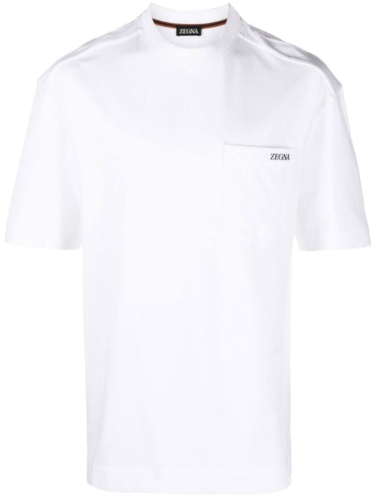 White Logo Cotton T-shirt