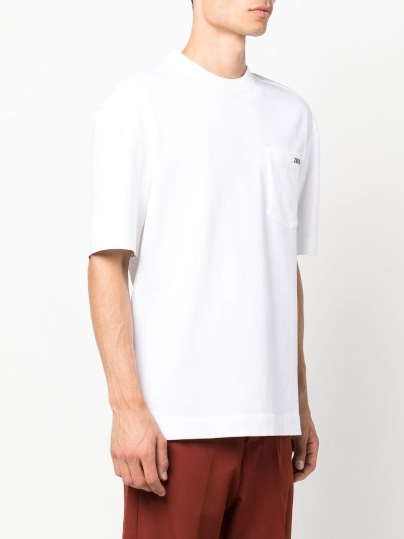 White Logo Cotton T-shirt
