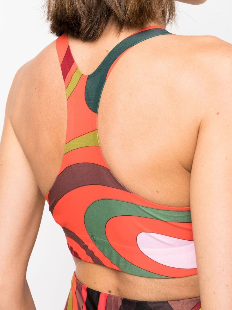 Orange Marmo Print High-waisted Leggings