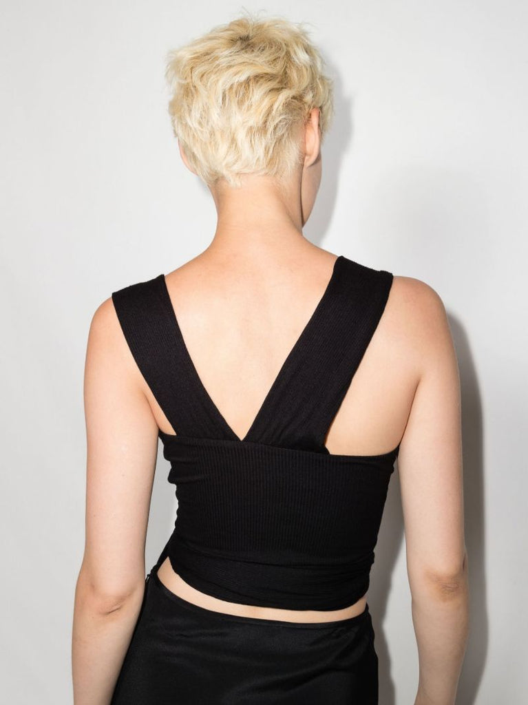 Black Wrap-around Crop Top