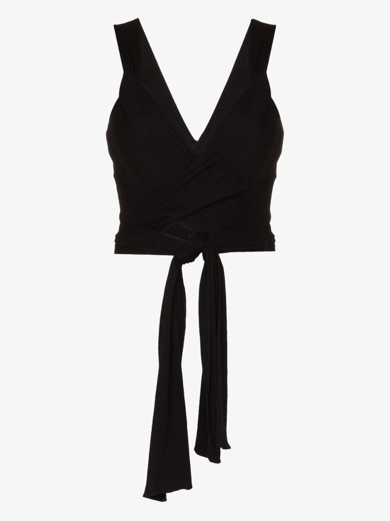 Black Wrap-around Crop Top
