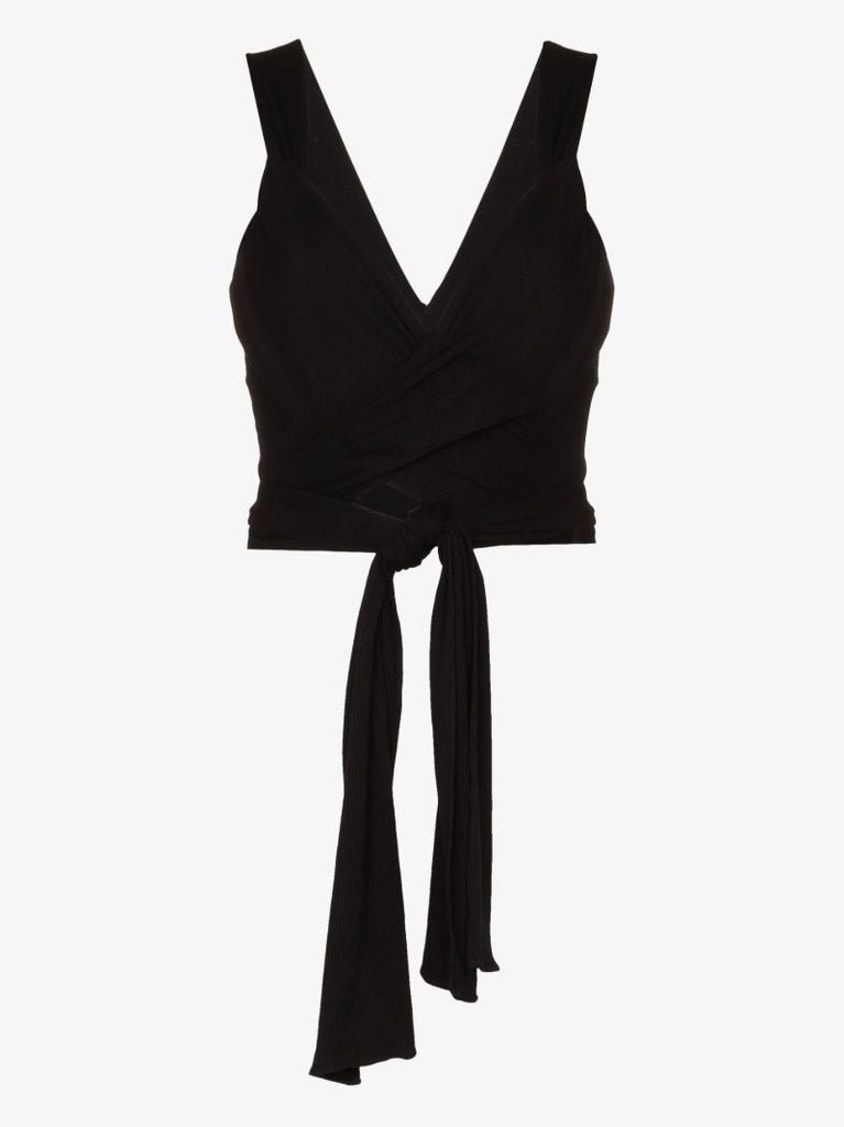 Black Wrap-around Crop Top