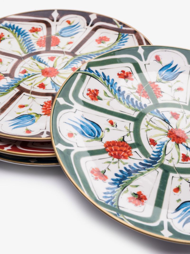 Izmir Ceramic Floral Pattern Dinner Plates