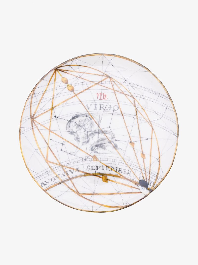 White Virgo Dinner Plate
