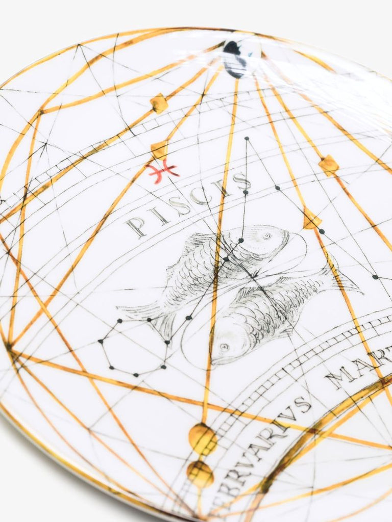 White Pisces Dinner Plate