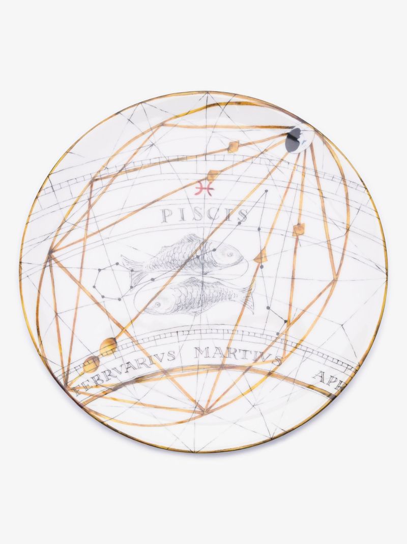 White Pisces Dinner Plate