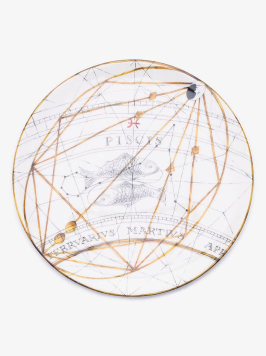 White Pisces Dinner Plate