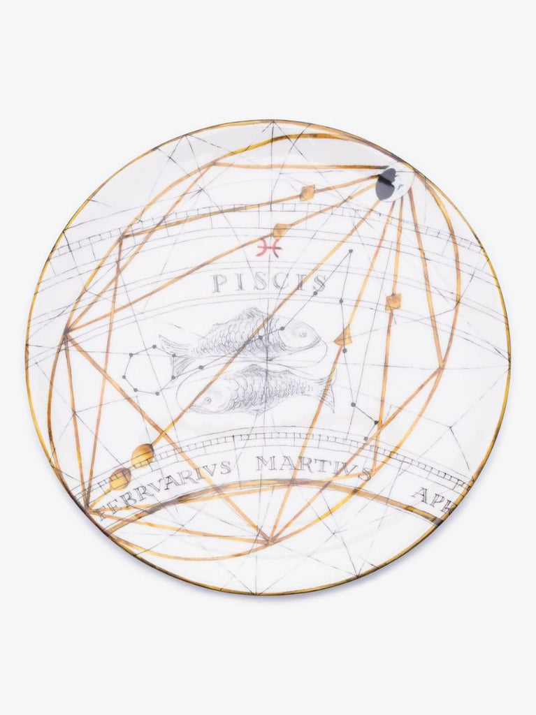 White Pisces Dinner Plate