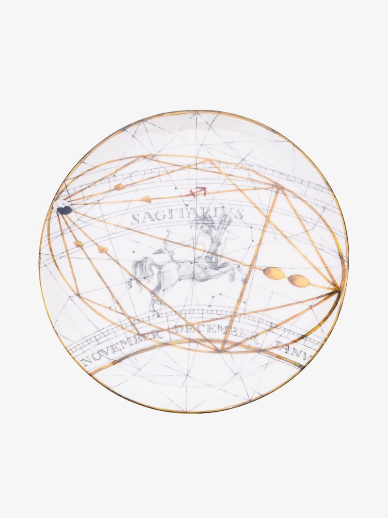 White Sagittarius Dinner Plate