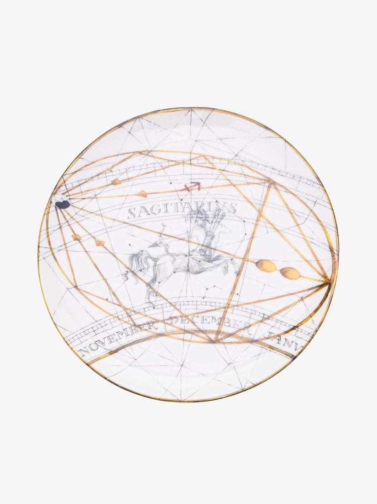 White Sagittarius Dinner Plate