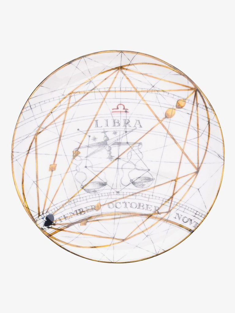 White Libra Ceramic Dinner Plate