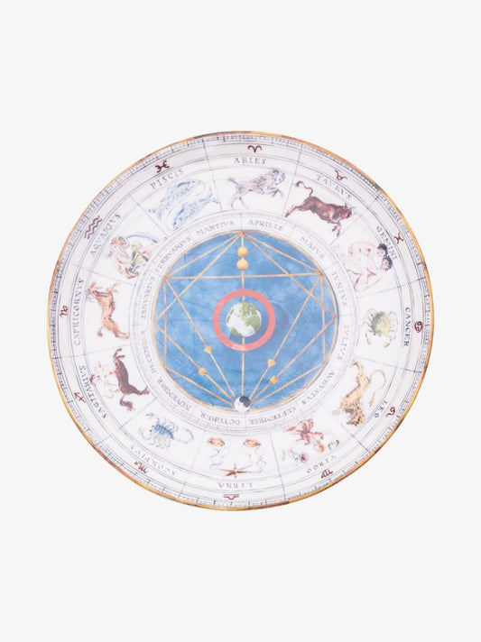 Blue Zodiac Astronomical Clock Dinner Plate