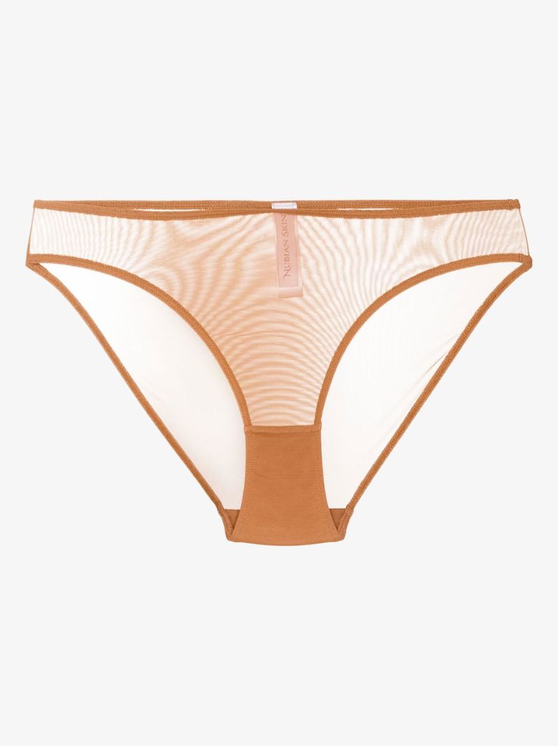 Brown Tulle Brief Set