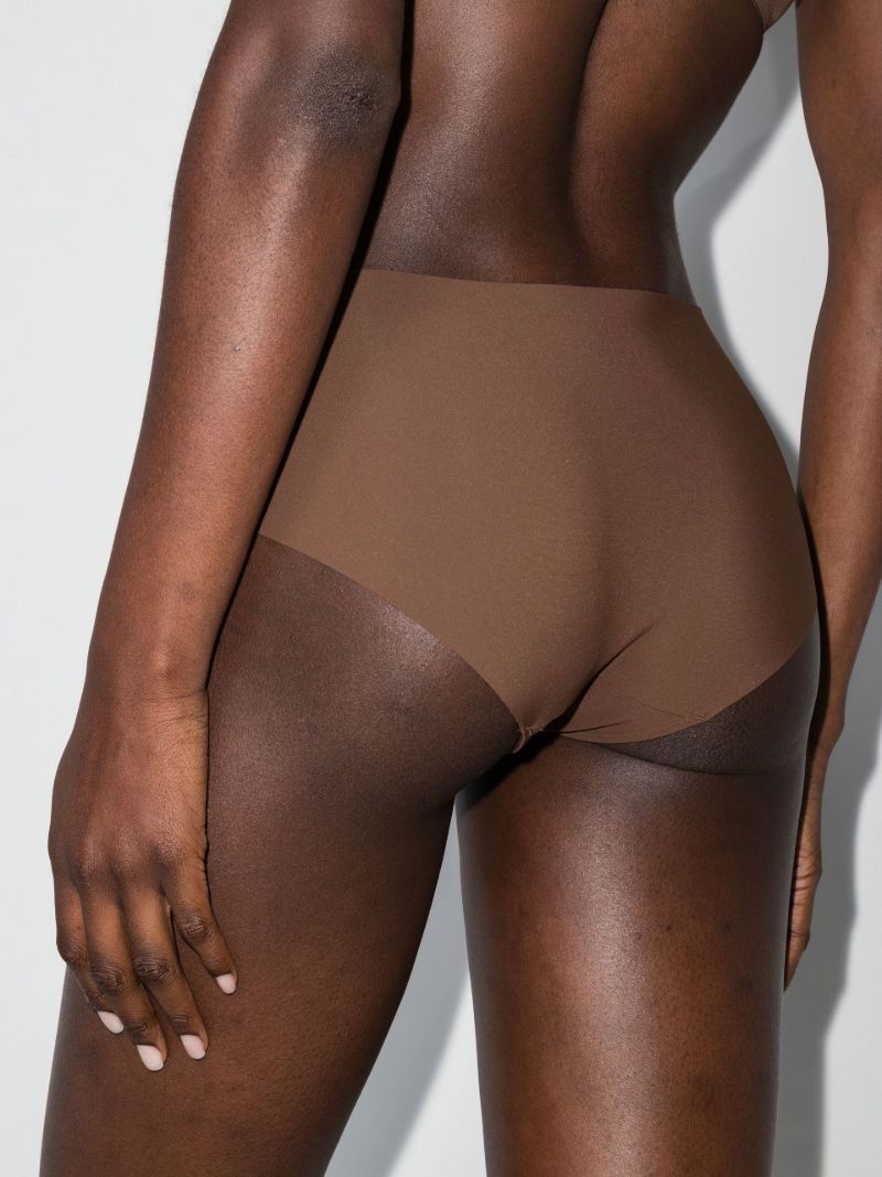 Brown Naked Seamless Boyshort Brief Set