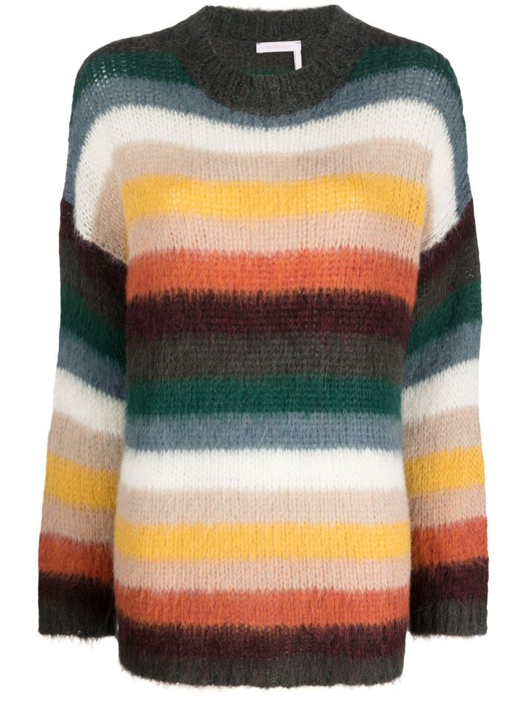 Multicoloured Stripe Knitted Sweater