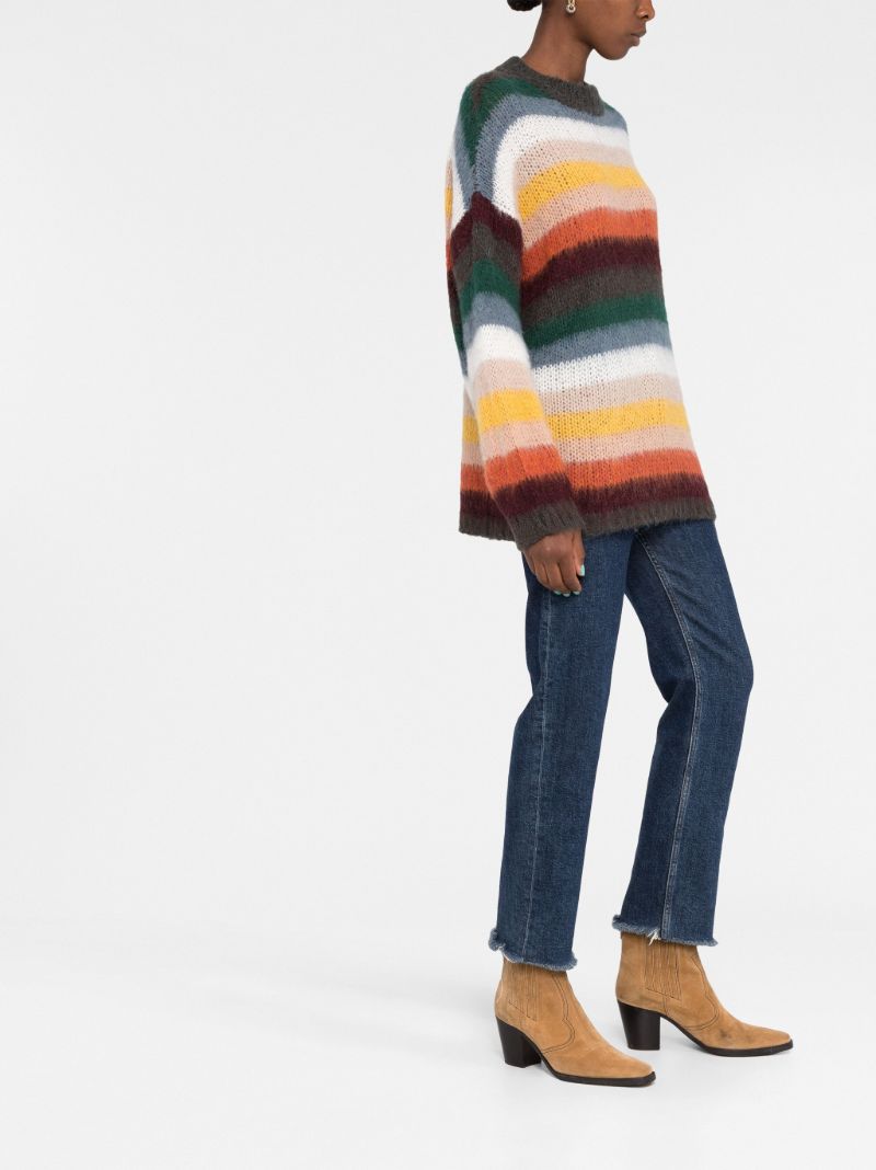 Multicoloured Stripe Knitted Sweater
