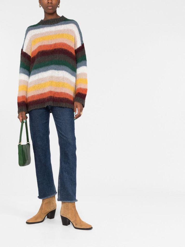 Multicoloured Stripe Knitted Sweater