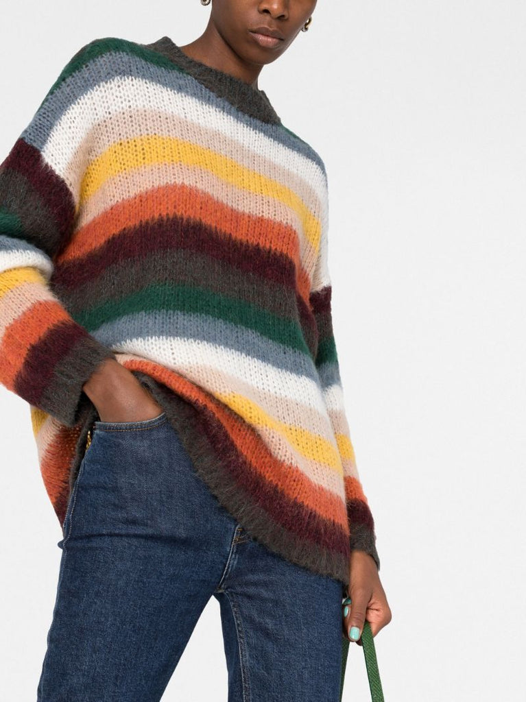 Multicoloured Stripe Knitted Sweater