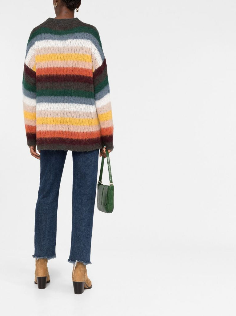 Multicoloured Stripe Knitted Sweater