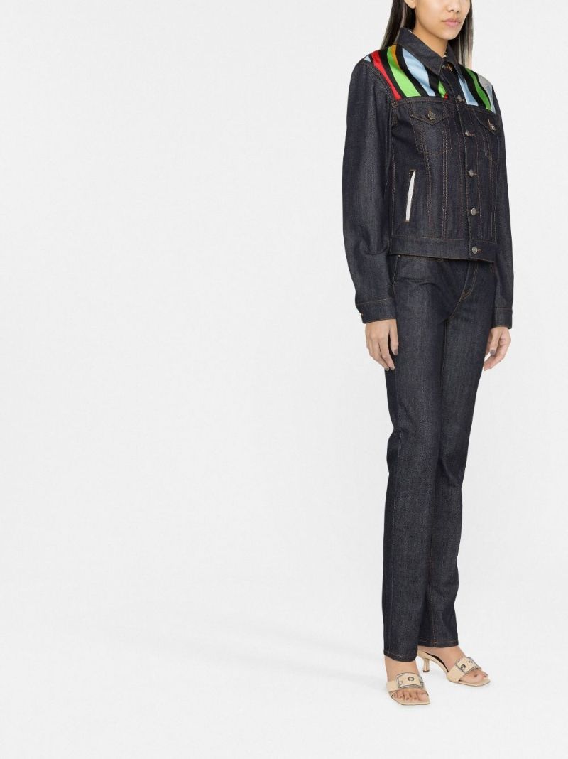 Blue Marmo Print Denim Jacket