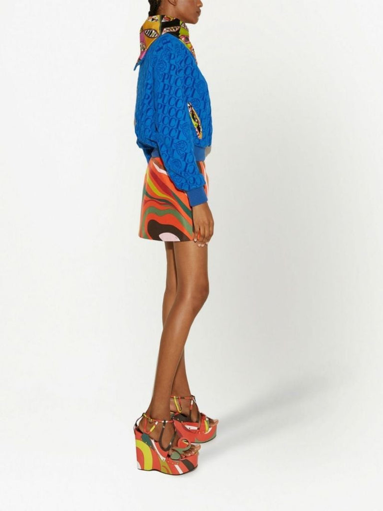 Blue Contrast Trim Sweatshirt