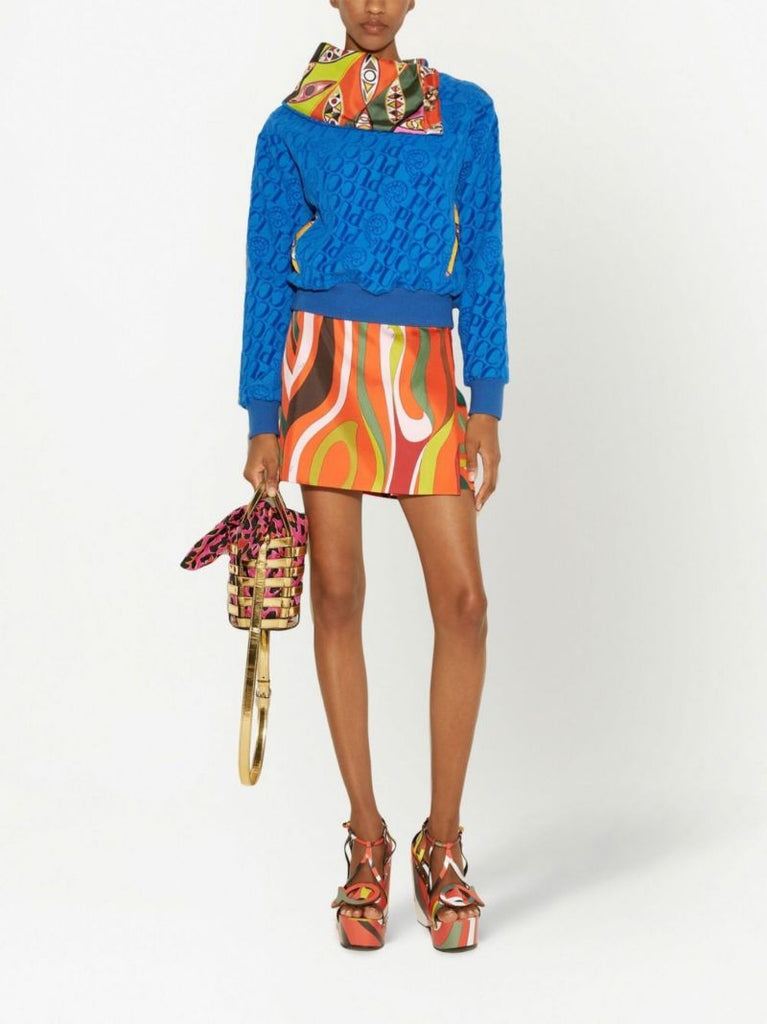 Blue Contrast Trim Sweatshirt