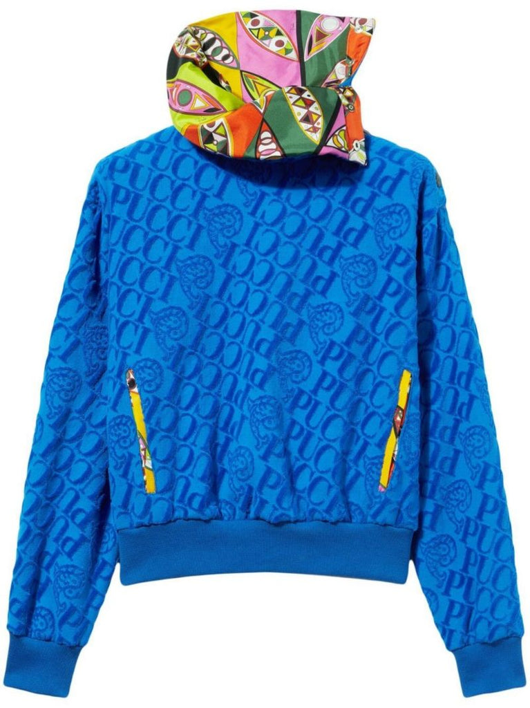 Blue Contrast Trim Sweatshirt