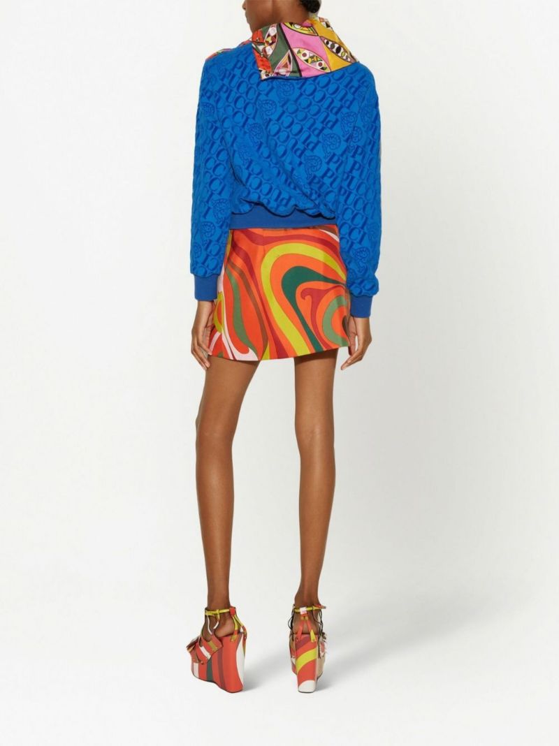 Blue Contrast Trim Sweatshirt