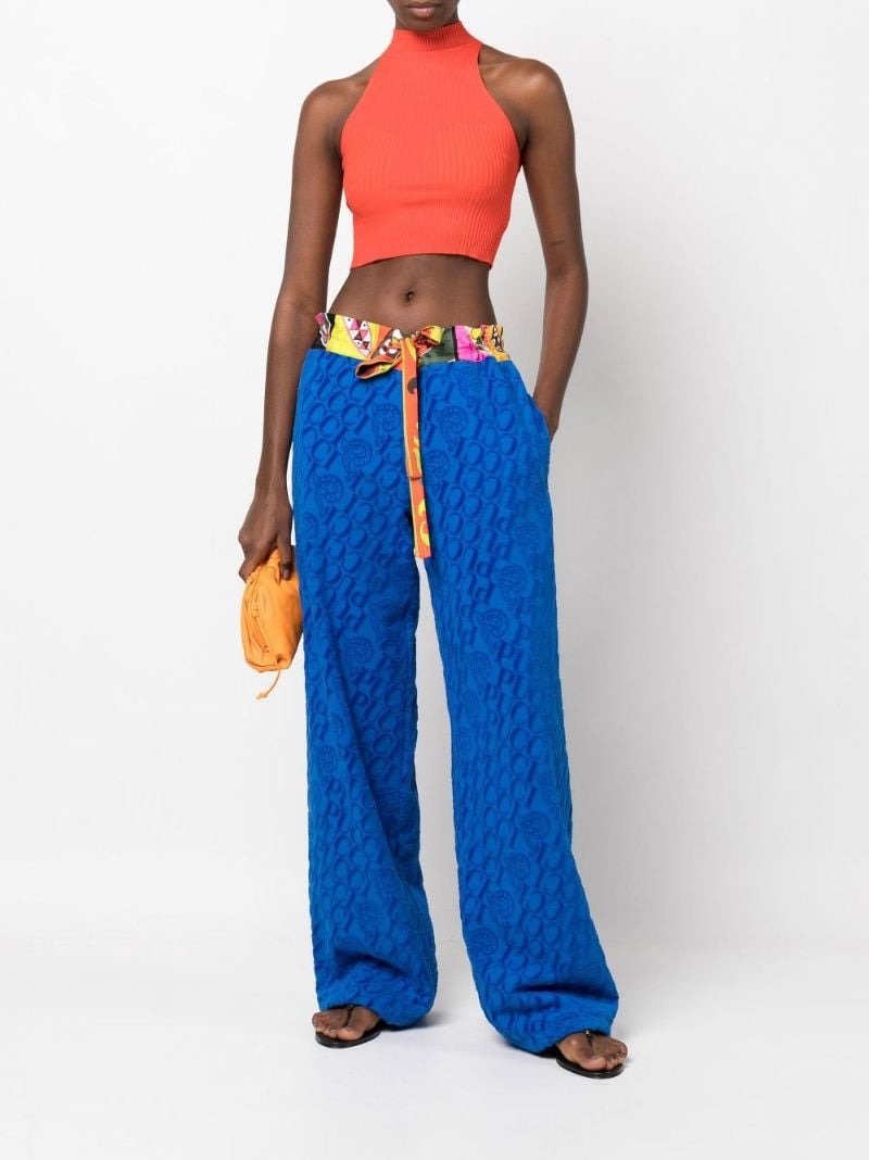 Blue Logo Cotton Track Pants