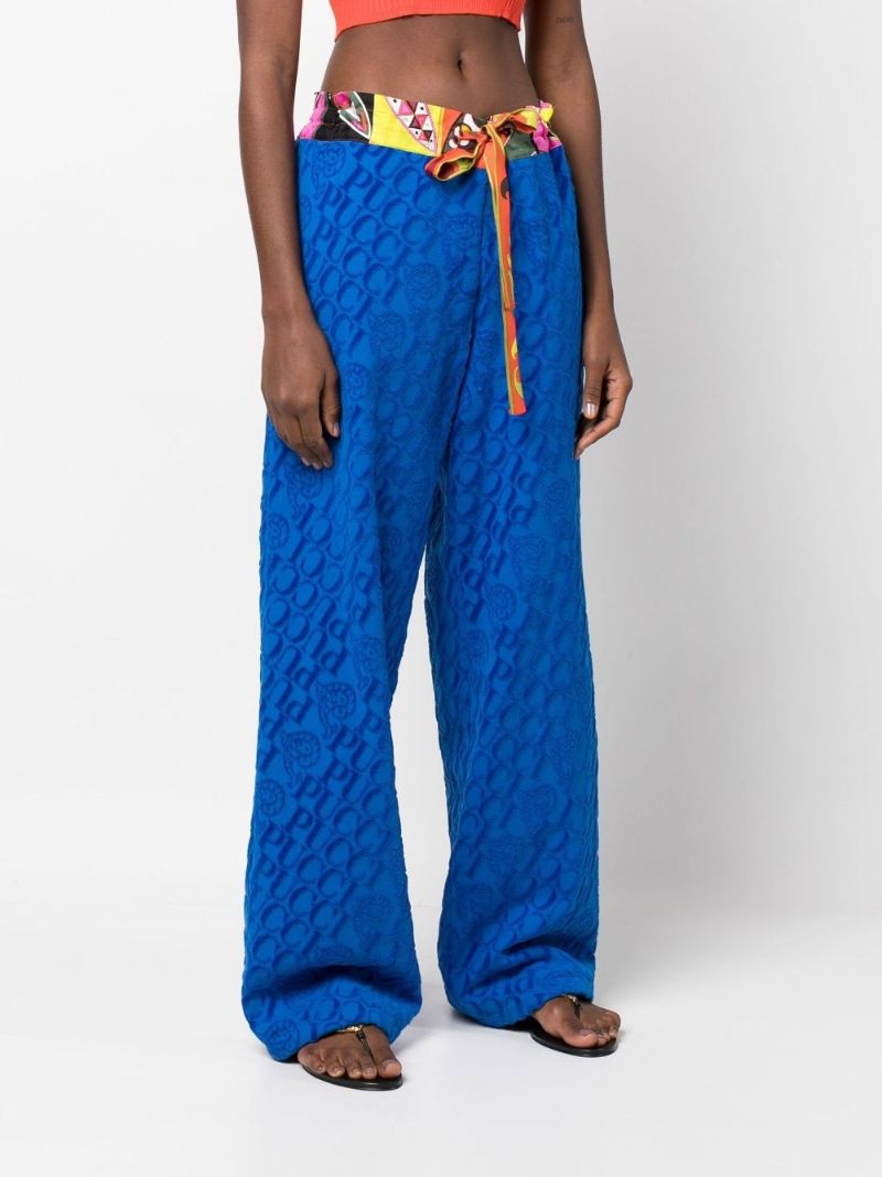 Blue Logo Cotton Track Pants