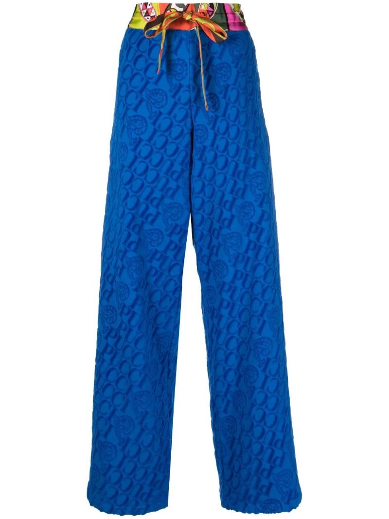 Blue Logo Cotton Track Pants