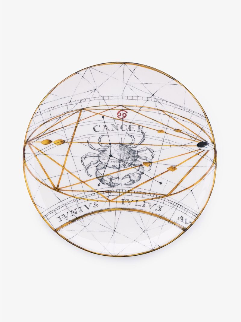 White Cancer Ceramic Dinner Plate