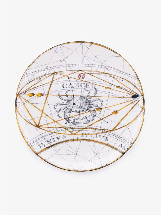 White Cancer Ceramic Dinner Plate