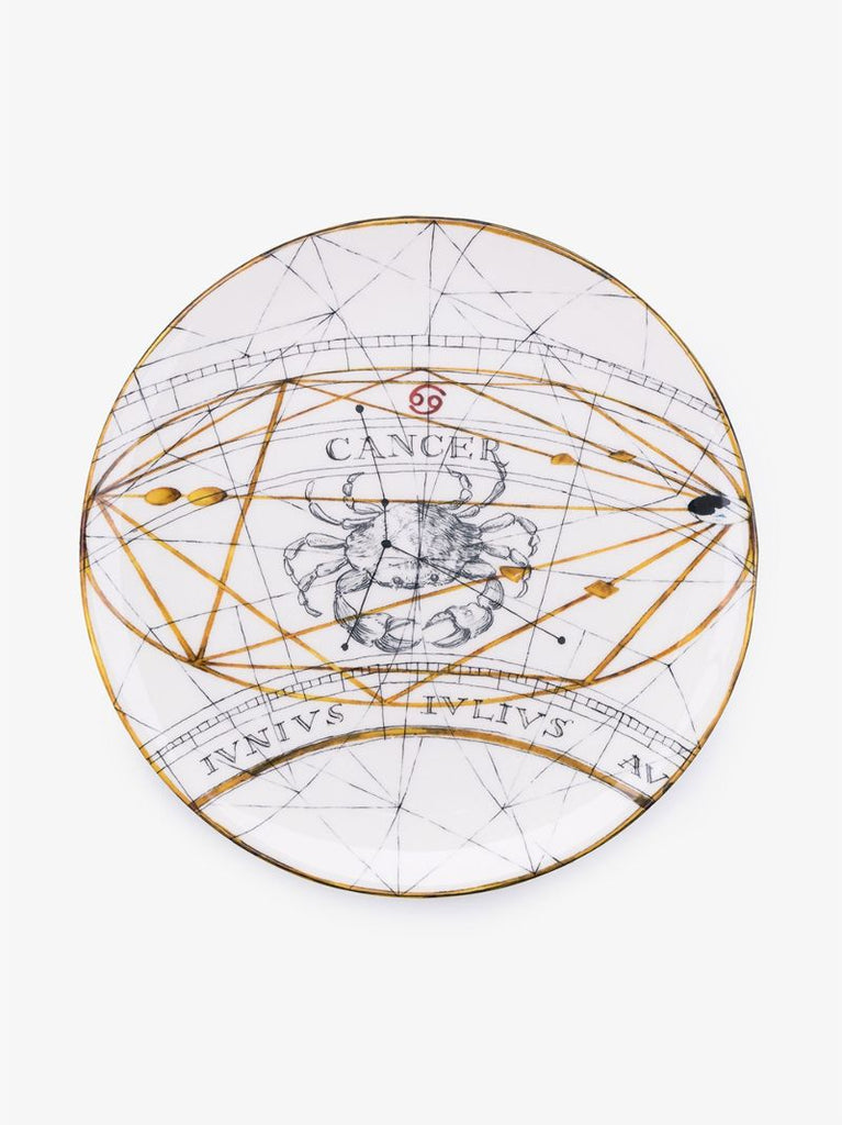 White Cancer Ceramic Dinner Plate
