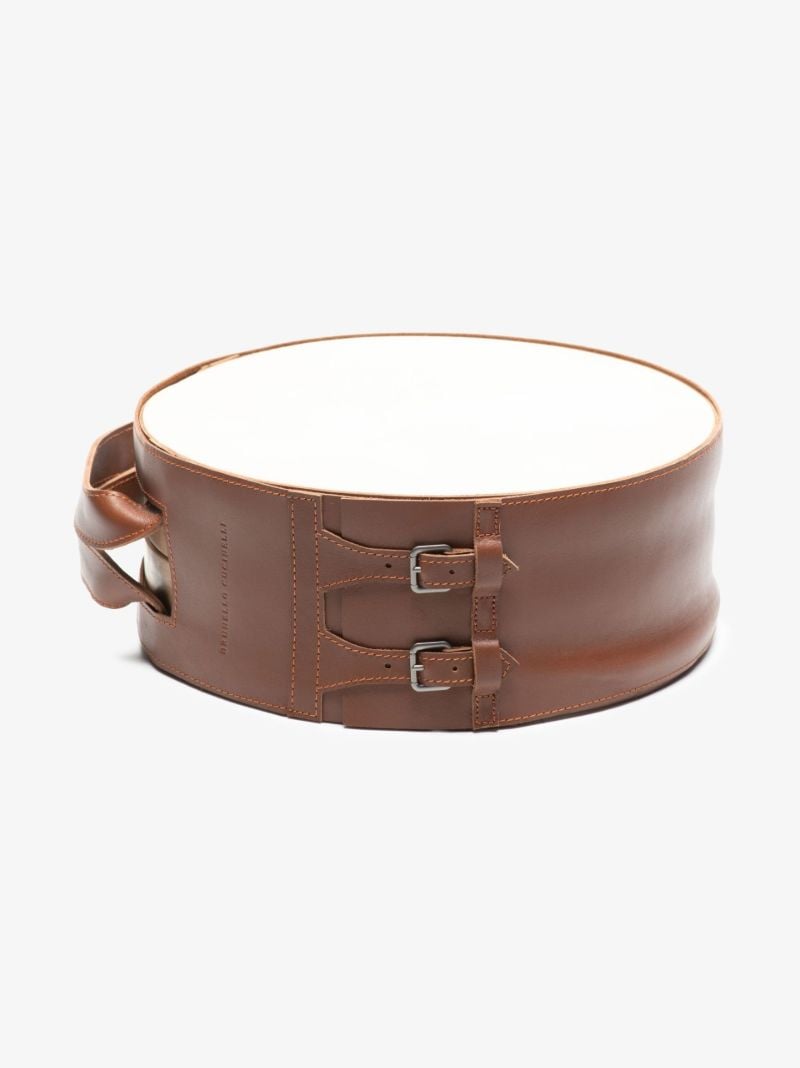 Neutral Leather and Wood Tamburello Game