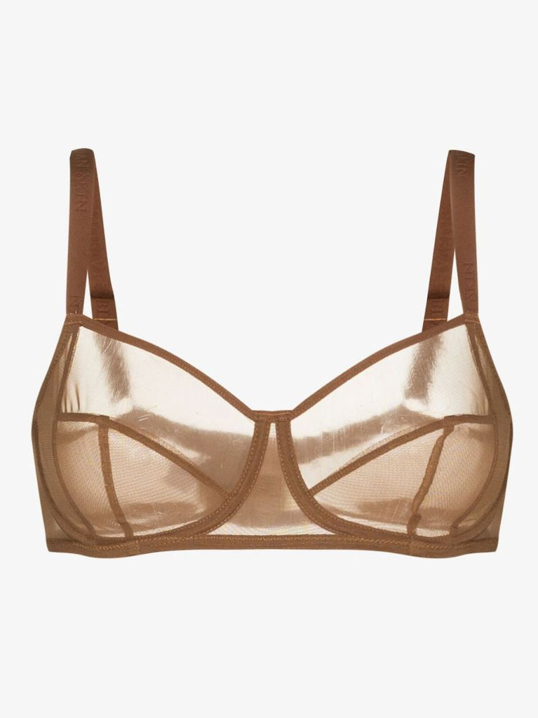 Brown Tulle Underwired Bra