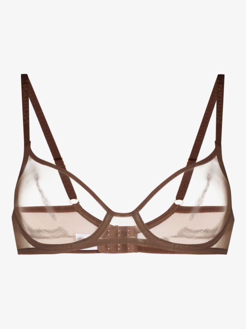 Brown Tulle Underwire Bra