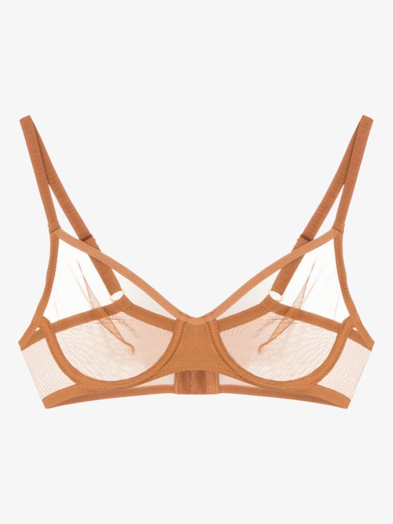 Brown Tulle Underwired Bra