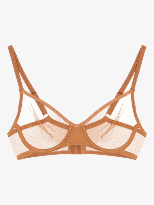 Brown Tulle Underwired Bra