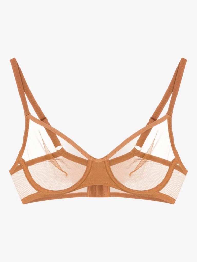Brown Tulle Underwired Bra