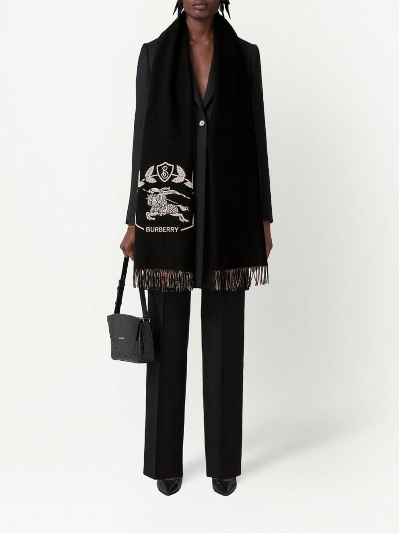 Black Reversible Check Ekd Cashmere Scarf