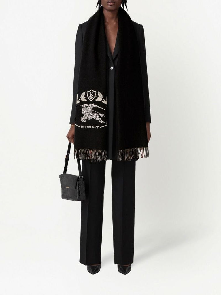 Black Reversible Check Ekd Cashmere Scarf