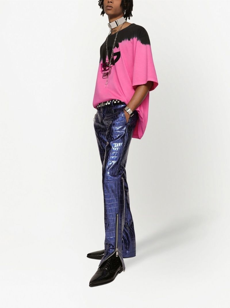 Black Dg Logo Tie-dye Cotton T-shirt