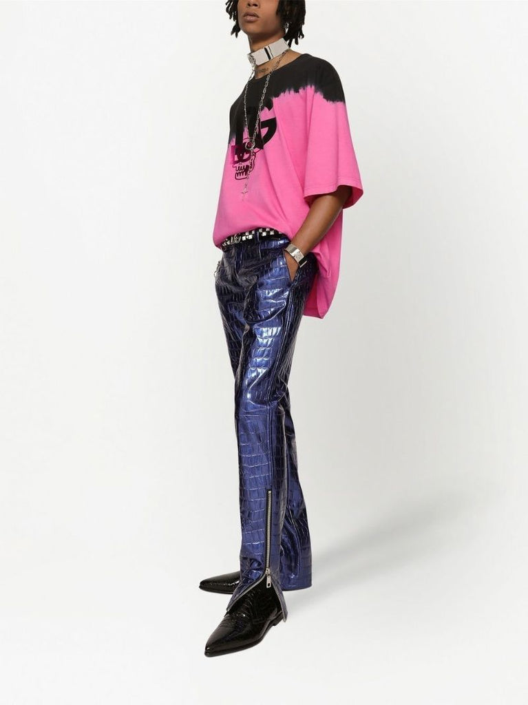 Black Dg Logo Tie-dye Cotton T-shirt