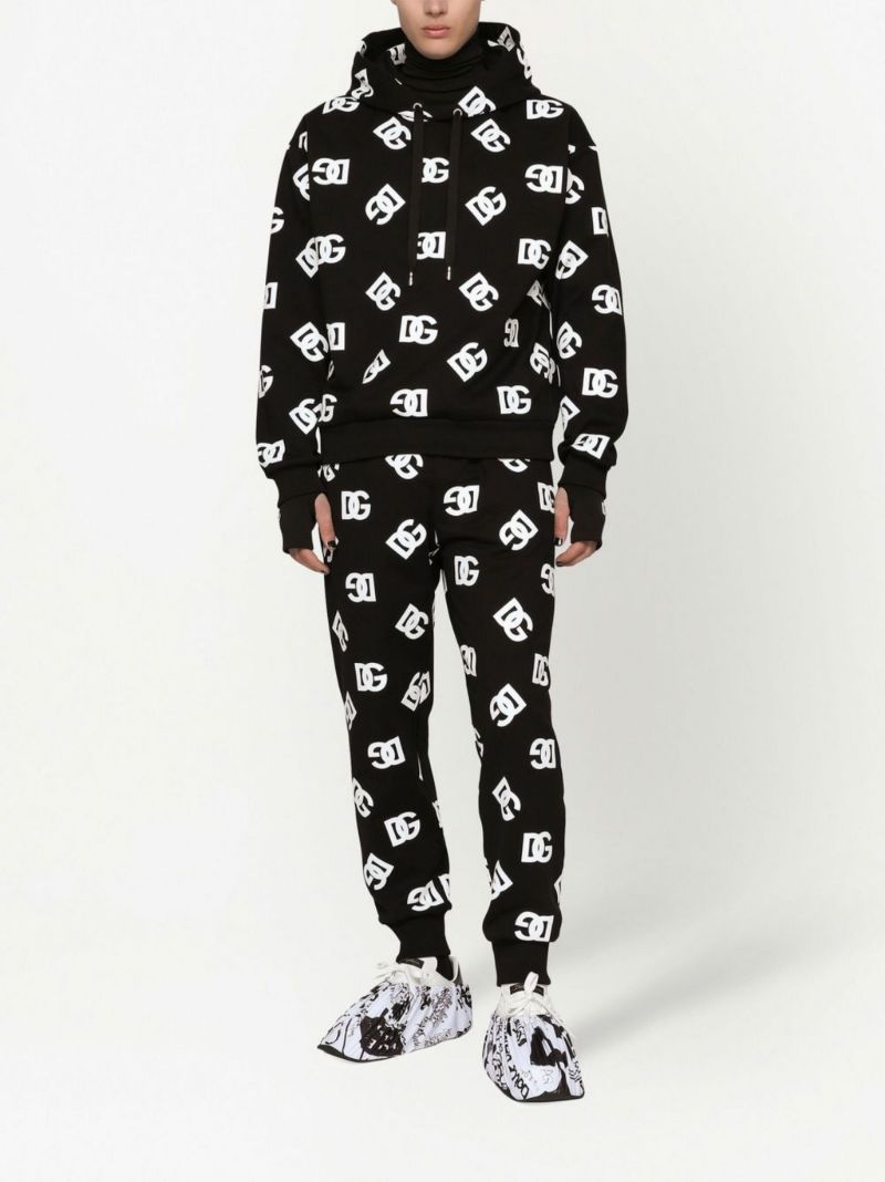Black Logo Print Track Pants