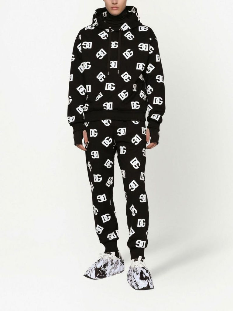 Black Logo Print Track Pants