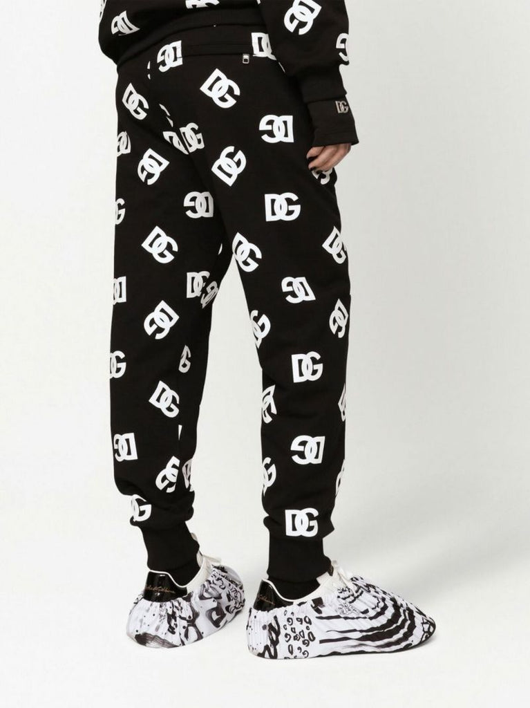 Black Logo Print Track Pants