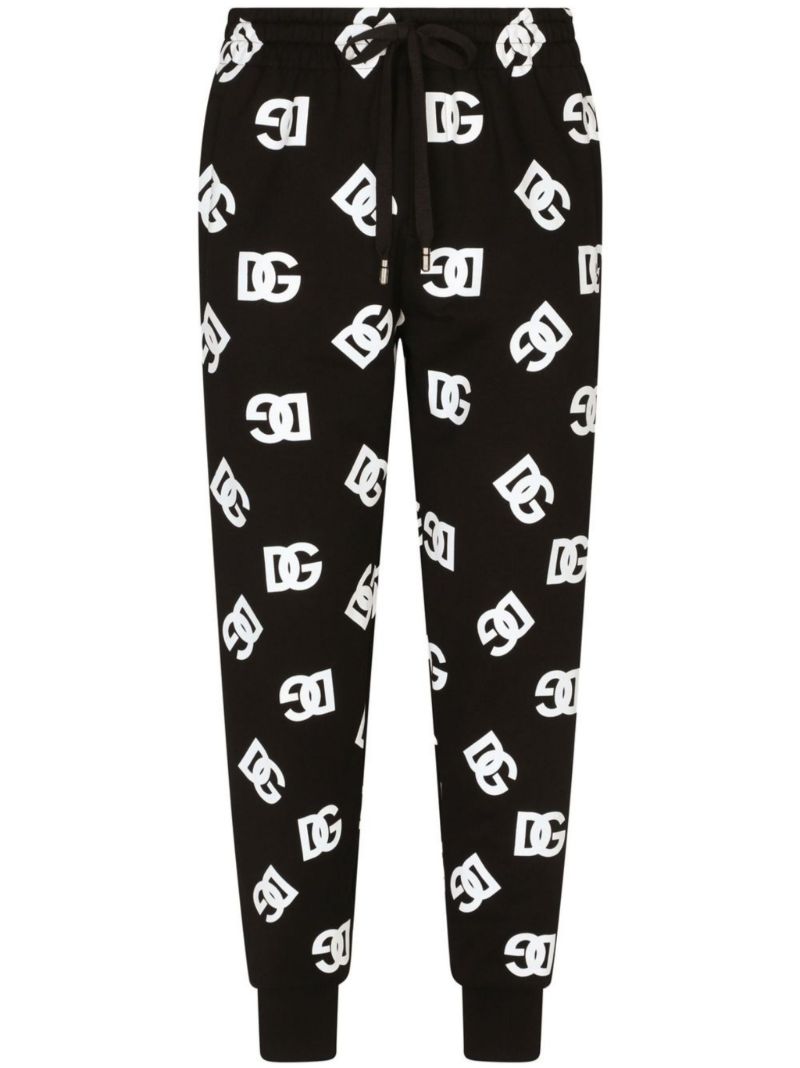 Black Logo Print Track Pants