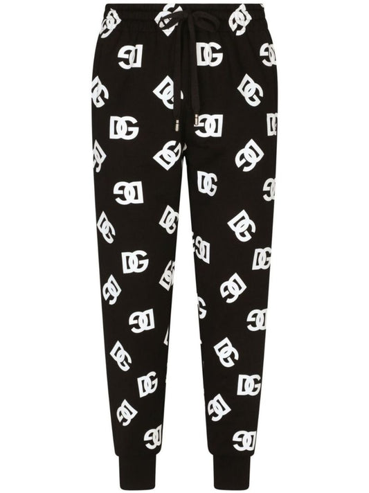 Black Logo Print Track Pants