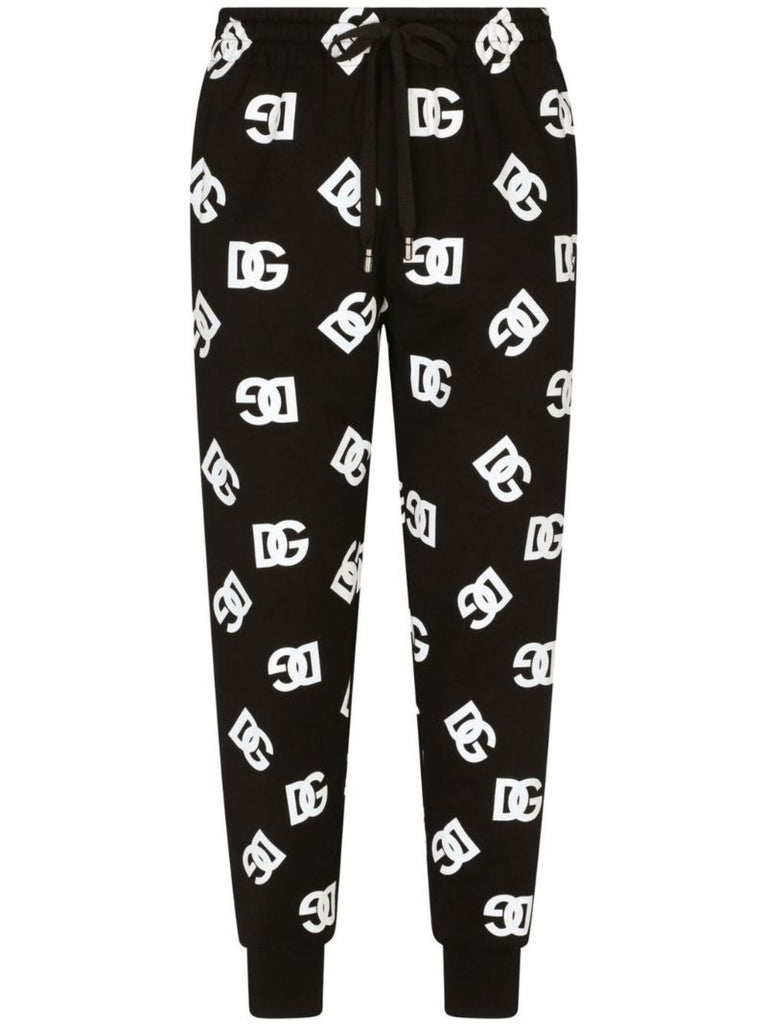 Black Logo Print Track Pants